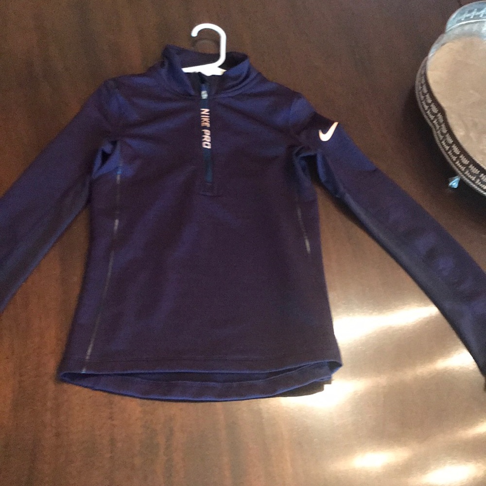 Girls Nike Pro 3 quarter zip top